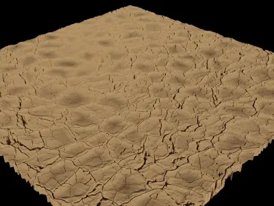 PBR  Pfotorealistic Dry Desert Cracked Ground Material  Texture