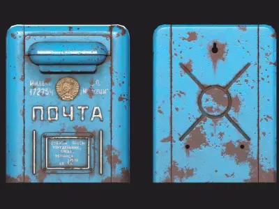 Soviet Union Mailbox Low-poly 3D model