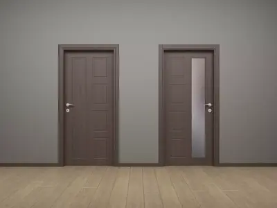 Modern Interior Wood Door - Real Wood UVW Maps - MUTE 4-1 - 4-1C 3D model