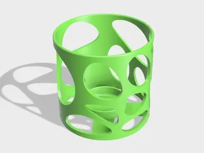 Candlestick candle holder with orange light inside 3D print model