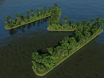 M Alphabet Island 3D model