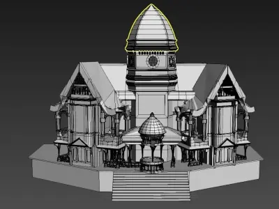 Horror House Old mansion for VR AR  Low-poly 3D model