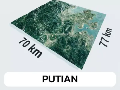 Putian China City Landscape 3D Model 3D model