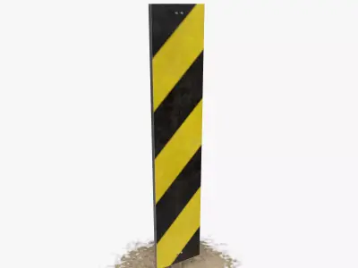 Danger Sign 01 Low-poly 3D model