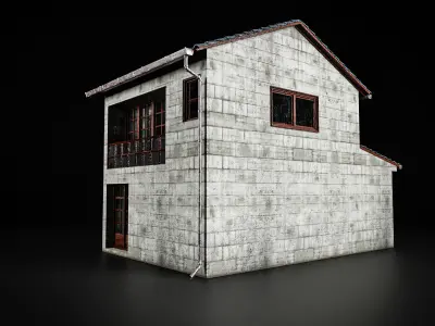 JAPANESE BUILDING 002 Low-poly 3D model