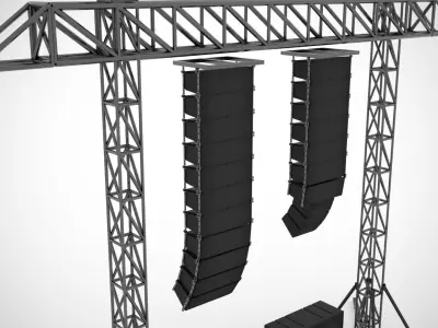 Concert Sound System Line Array 3D model