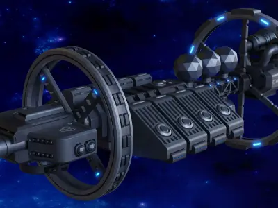 Sci-Fi Spaceship 3D model 4