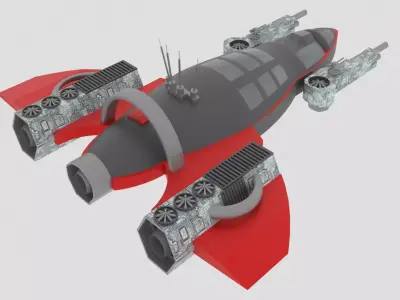 Space - Z Spaceship Low-poly 3D model