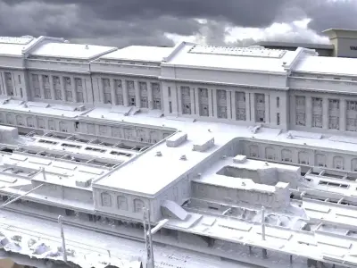 Train Station mid size 3D model