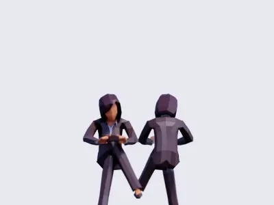 Business People - Animated and Rigged Low-poly 3D model