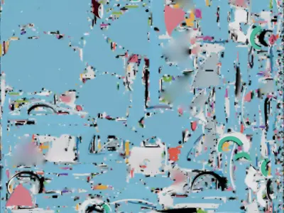 Cute Cartoon Blue Kitty Wall Clock 3D Model Low-poly 3D model