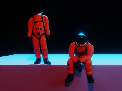 Sci-Fi Scene - made in Blender Low-poly 3D model