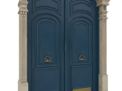 Entrance classic door 21 3D model
