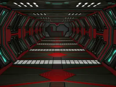 Sci fi corridor 3D model 24