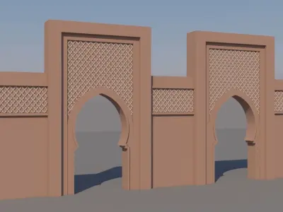 Traditional Moroccan Door Marrakech 3D model