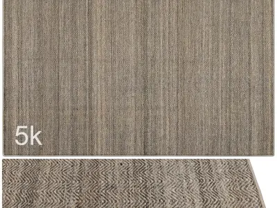 Carpet set 2227 - Jute Rug Taupe - 5K 3D model