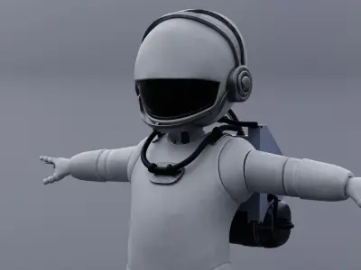 Astronaut Small Rigged Low-poly 3D model