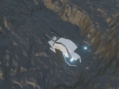 Sci-Fi Hover Craft Low-poly 3D model