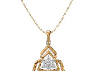 Light Minimalist Diamond Pendant Necklace 3D print model