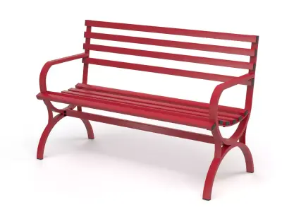 Metal bench 1250mm length Low-poly 3D model