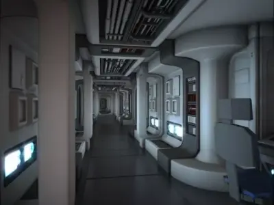 Spacecraft Corridor HD 3D model