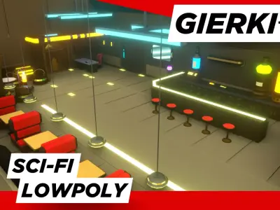 Gierki - SciFi LowPoly Cantina Pack Low-poly 3D model