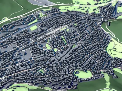 Cityscape Mittenwald Bavaria Germany 3D model