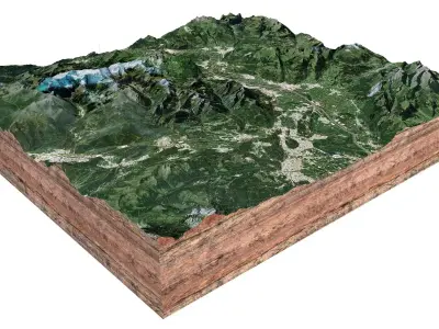 Liechtenstein Terrain 3D model
