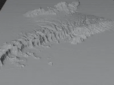 Oahu island full 3d model terrain 3D model