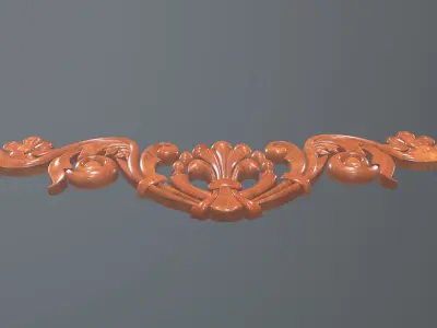 Furniture Pattern Rose - 006 Low-poly 3D model
