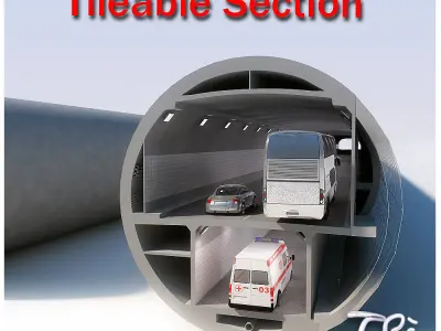 B TYPE TUNNEL SECTION DETAIL 3D model