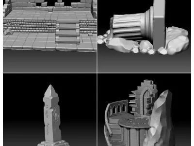 Ancient Ruins Pack STL Props for RPG  Dioramas