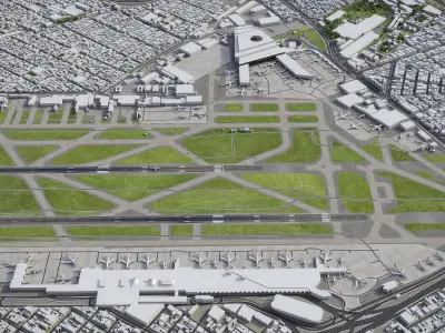 Mexico - City International Airport - MEX Low-poly 3D model