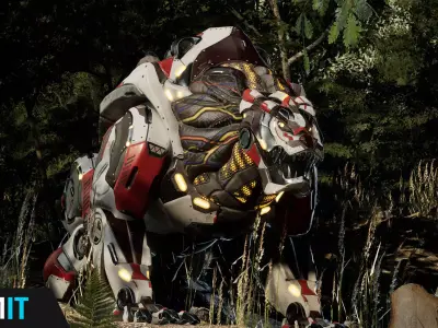 SciFi Grizzly Low-poly 3D model