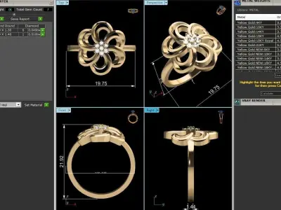 Diamond Ring For Women 3d Print Model 3D print model 29