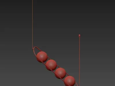 ABBACUS pendant light with three balls hanging from it 3D model