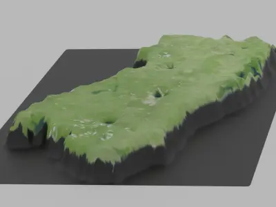 El Salvador Map Country Low-poly 3D model