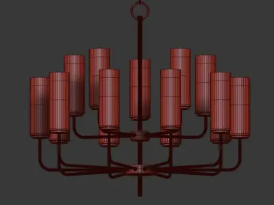 Hudson Valley Wentworth 31 inch Wide Aged Brass Chandelier 3D model