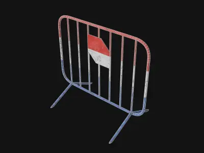 Pedestrian Guardrail Low-poly 3D model