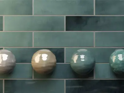Porcelain tile 24x6 Marazzi Lume Blue M6RR Texture
