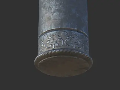 Street Lamp Low-poly 3D model 5