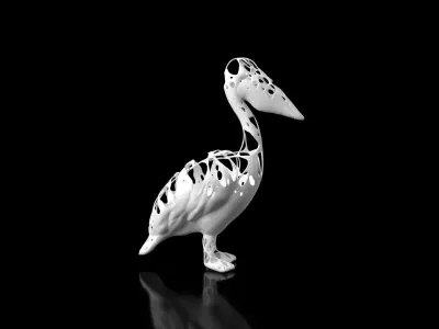 Pelican Dust Voronoi Low-poly 3D model