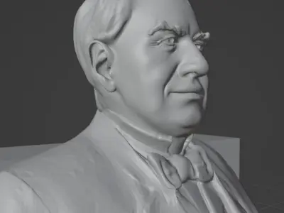 Edison and Tesla Statue 3D print model