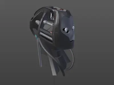 Low Poly Robot Head Low-poly 3D model