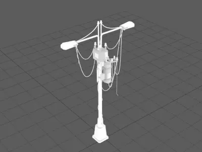 Street Light - Si-Fi City Street Light  Low-poly 3D model