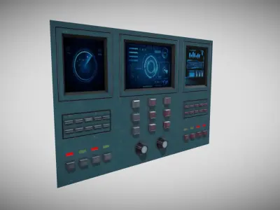 Sci-Fi Wall Panel Low-poly 3D model