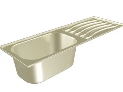 Brass Kitchen Sink Low-poly 3D model