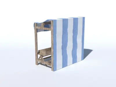 Medieval Stand Low Poly Low-poly 3D model