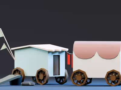 Amusement Park - Carnival Cart  Low-poly 3D model