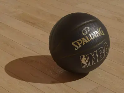Spalding Black Ball Basket 3D model